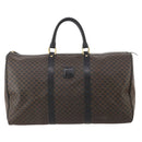 CELINE Macadam Canvas Boston Bag PVC Leather Black Gold Auth 183233-2