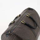 CELINE Macadam Canvas Boston Bag PVC Leather Black Gold Auth 183233-6