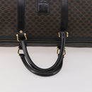 CELINE Macadam Canvas Boston Bag PVC Leather Black Gold Auth 183233-7