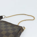 LOUIS VUITTON Damier Ebene Mini Pochette Accessoires Pouch N58009 LV Auth 183239-14