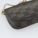 LOUIS VUITTON Damier Ebene Mini Pochette Accessoires Pouch N58009 LV Auth 183239-18