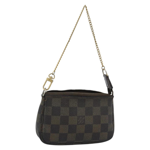 LOUIS VUITTON Damier Ebene Mini Pochette Accessoires Pouch N58009 LV Auth 183239
