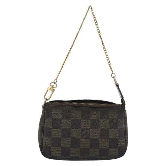 LOUIS VUITTON Damier Ebene Mini Pochette Accessoires Pouch N58009 LV Auth 183239
