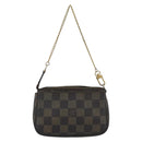 LOUIS VUITTON Damier Ebene Mini Pochette Accessoires Pouch N58009 LV Auth 183239-2