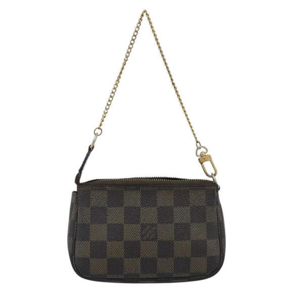 LOUIS VUITTON Damier Ebene Mini Pochette Accessoires Pouch N58009 LV Auth 183239