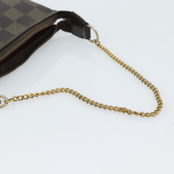 LOUIS VUITTON Damier Ebene Mini Pochette Accessoires Pouch N58009 LV Auth 183239