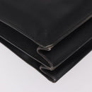 HERMES Kirius Business Bag Leather Black Gold Auth 183240-14