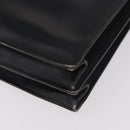 HERMES Kirius Business Bag Leather Black Gold Auth 183240-15