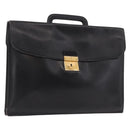 HERMES Kirius Business Bag Leather Black Gold Auth 183240-1