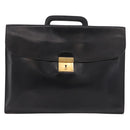 HERMES Kirius Business Bag Leather Black Gold Auth 183240-13