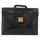 HERMES Kirius Business Bag Leather Black Gold Auth 183240-2