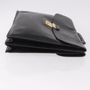 HERMES Kirius Business Bag Leather Black Gold Auth 183240-3