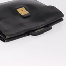 HERMES Kirius Business Bag Leather Black Gold Auth 183240-6