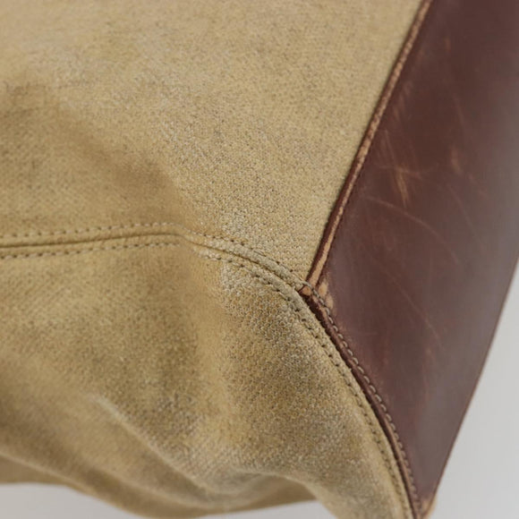 CHANEL Tragetasche Beschichtetes Canvas Beige Gold CC Original 183241