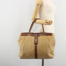 CHANEL Tragetasche Beschichtetes Canvas Beige Gold CC Original 183241-24