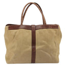 CHANEL Tragetasche Beschichtetes Canvas Beige Gold CC Original 183241-2