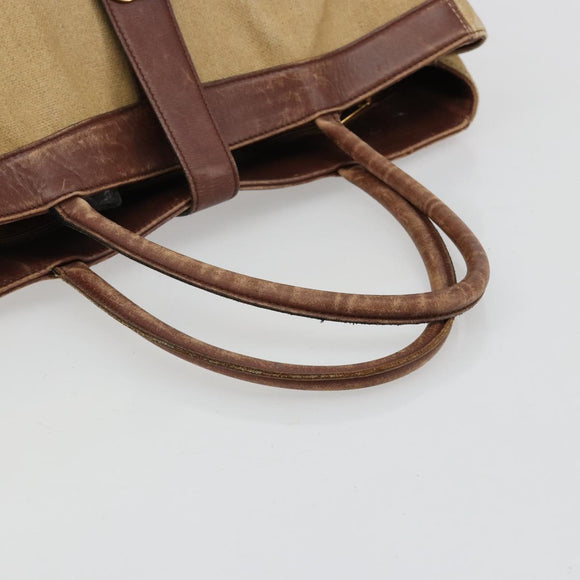 CHANEL Tragetasche Beschichtetes Canvas Beige Gold CC Original 183241