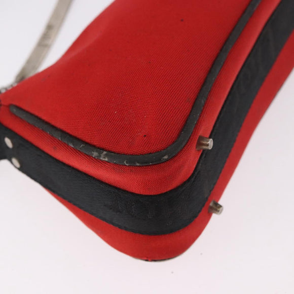 Christian Dior Hardcore Shoulder Bag Canvas Silver Red Auth 183247