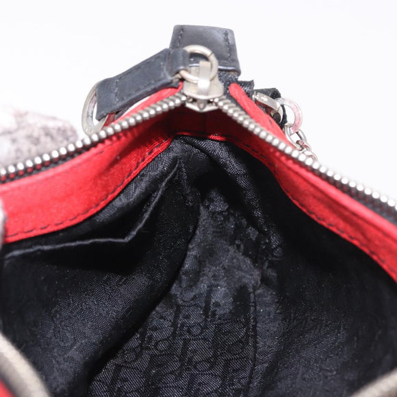 Christian Dior Hardcore Shoulder Bag Canvas Silver Red Auth 183247