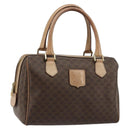 CELINE Macadam Canvas Hand Bag PVC Leather Brown Gold Auth 183253-1