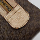 CELINE Macadam Canvas Hand Bag PVC Leather Brown Gold Auth 183253-12