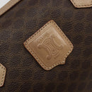 CELINE Macadam Canvas Hand Bag PVC Leather Brown Gold Auth 183253-17