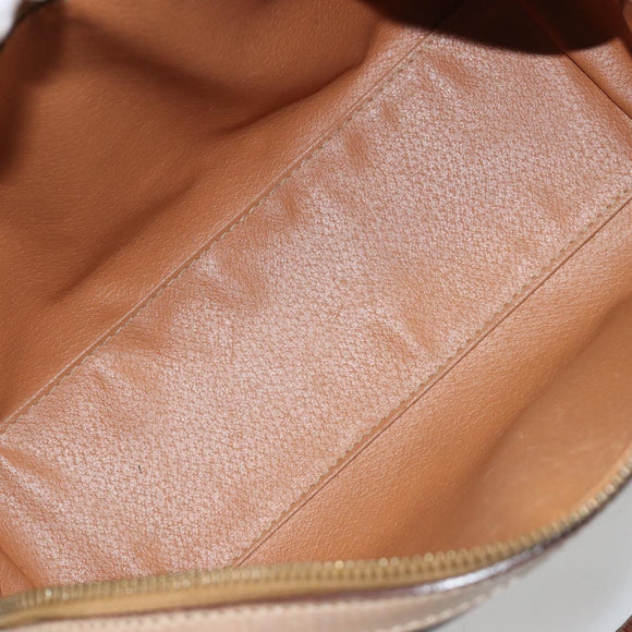 CELINE Macadam Canvas Hand Bag PVC Leather Brown Gold Auth 183253
