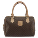 CELINE Macadam Canvas Hand Bag PVC Leather Brown Gold Auth 183253-13