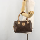 CELINE Macadam Canvas Hand Bag PVC Leather Brown Gold Auth 183253-22