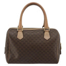 CELINE Macadam Canvas Hand Bag PVC Leather Brown Gold Auth 183253-2