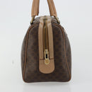 CELINE Macadam Canvas Hand Bag PVC Leather Brown Gold Auth 183253-3
