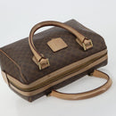CELINE Macadam Canvas Hand Bag PVC Leather Brown Gold Auth 183253-6