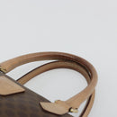 CELINE Macadam Canvas Hand Bag PVC Leather Brown Gold Auth 183253-8