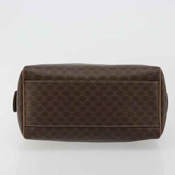CELINE Macadam Canvas Hand Bag PVC Leather Brown Gold Auth 183253