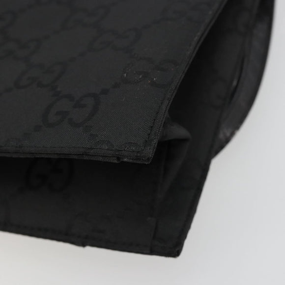 GUCCI Shoulder Bag Embossed leather Black Silver 001 3158 Auth 183254