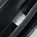 GUCCI Shoulder Bag Embossed leather Black Silver 001 3158 Auth 183254-20