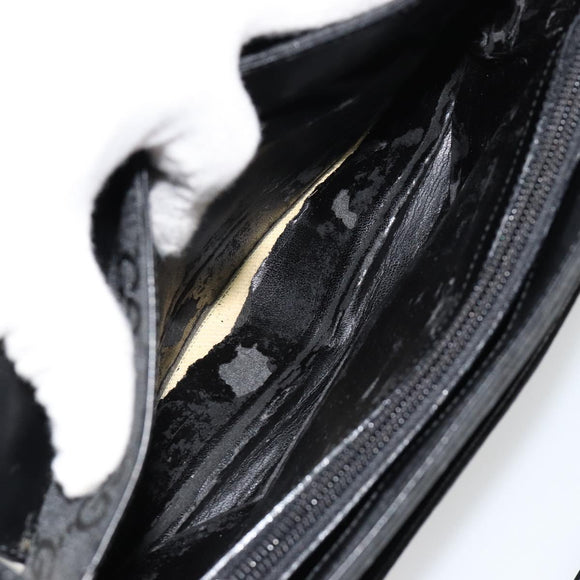 GUCCI Shoulder Bag Embossed leather Black Silver 001 3158 Auth 183254