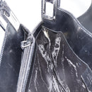 GUCCI Shoulder Bag Embossed leather Black Silver 001 3158 Auth 183254-22