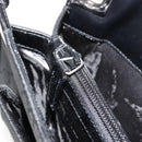 GUCCI Shoulder Bag Embossed leather Black Silver 001 3158 Auth 183254-23
