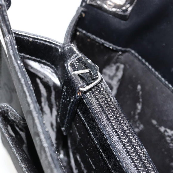 GUCCI Shoulder Bag Embossed leather Black Silver 001 3158 Auth 183254