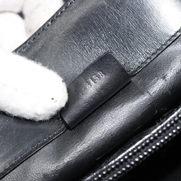 GUCCI Shoulder Bag Embossed leather Black Silver 001 3158 Auth 183254
