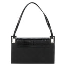 GUCCI Shoulder Bag Embossed leather Black Silver 001 3158 Auth 183254-2