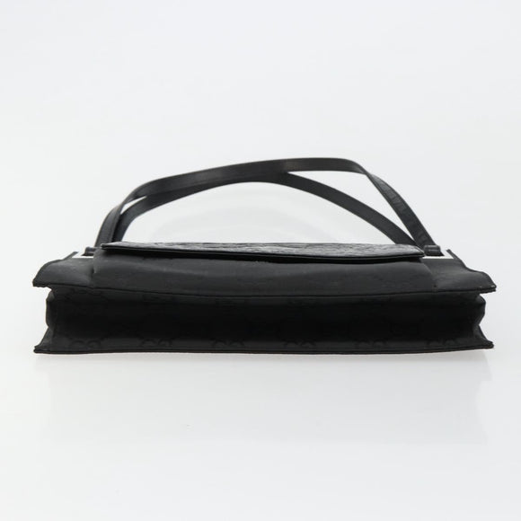 GUCCI Shoulder Bag Embossed leather Black Silver 001 3158 Auth 183254