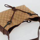 GUCCI GG Canvas Horsebit Shoulder Bag Beige 101975 Auth 183256A-6