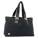GUCCI GG Canvas Tote Bag Black Gold 145758 Auth 183257-1