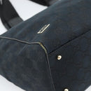 GUCCI GG Canvas Tote Bag Black Gold 145758 Auth 183257-14