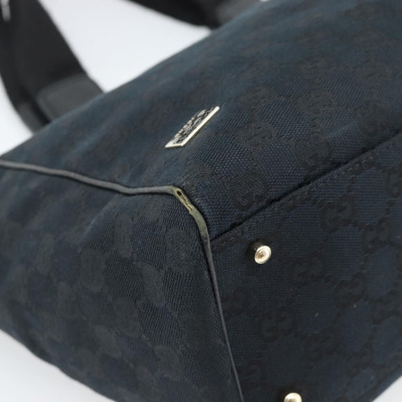 GUCCI GG Canvas Tote Bag Black Gold 145758 Auth 183257