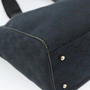 GUCCI GG Canvas Tote Bag Black Gold 145758 Auth 183257-16