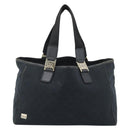 GUCCI GG Canvas Tote Bag Black Gold 145758 Auth 183257-13