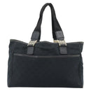 GUCCI GG Canvas Tote Bag Black Gold 145758 Auth 183257-2